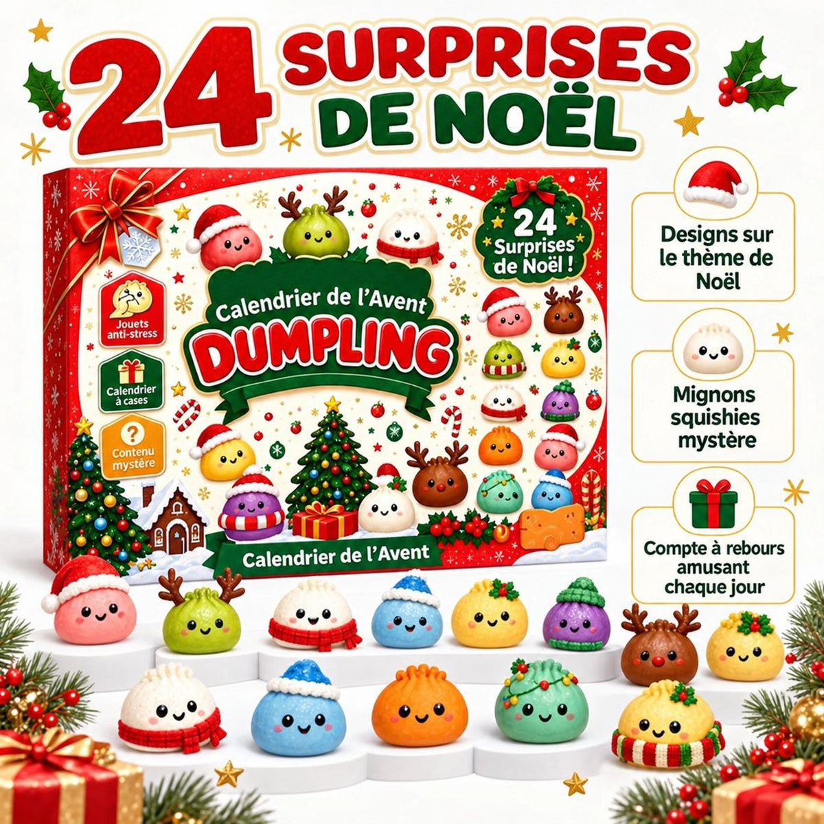 Calendrier de l’Avent Dumpling Squishy 2026