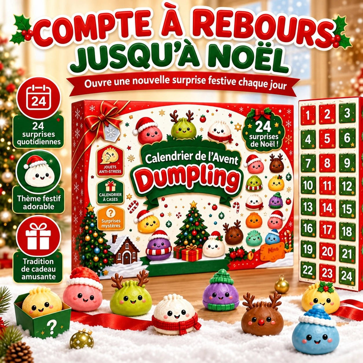 Calendrier de l’Avent Dumpling Squishy 2026