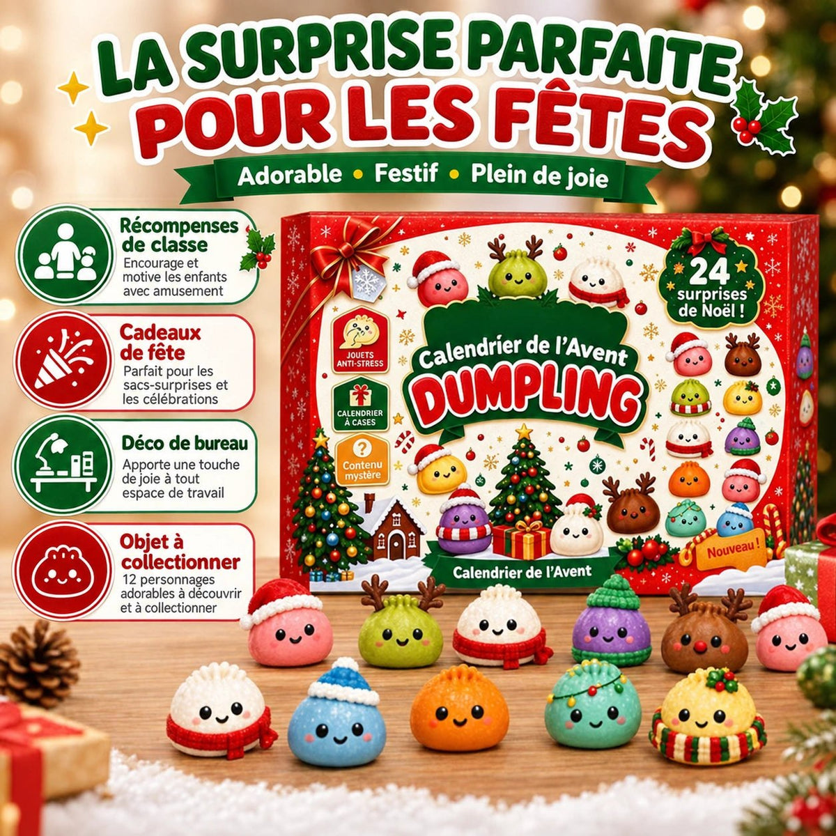 Calendrier de l’Avent Dumpling Squishy 2026