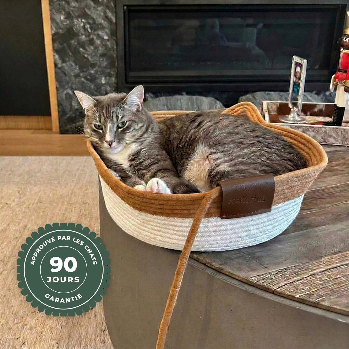 Panier en corde naturelle pour chat
