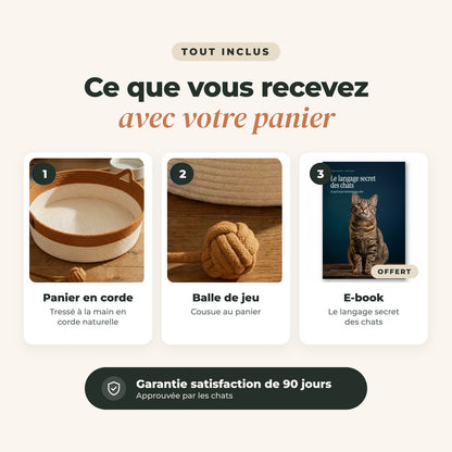 Panier en corde naturelle pour chat