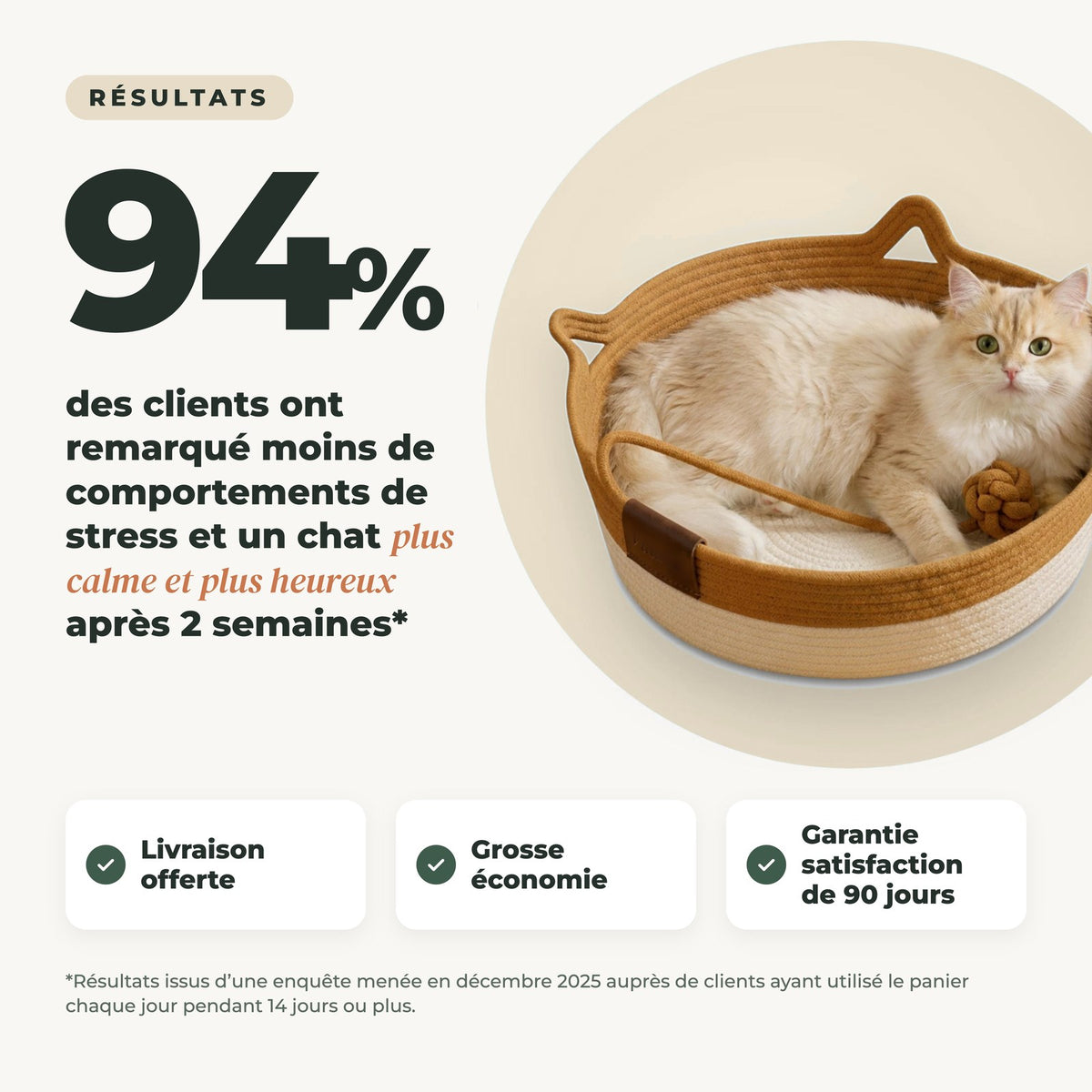 Panier en corde naturelle pour chat